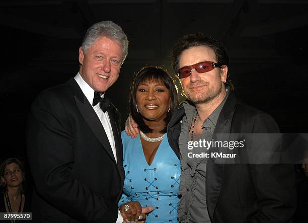 Former President Bill Clinton, Patti LaBelle and Bono