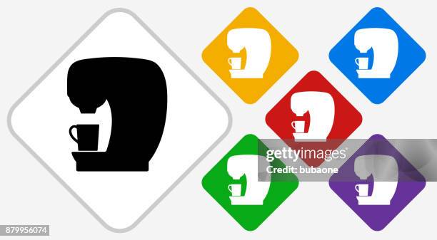 coffee machine color diamond vector icon - coffee machine stock illustrations