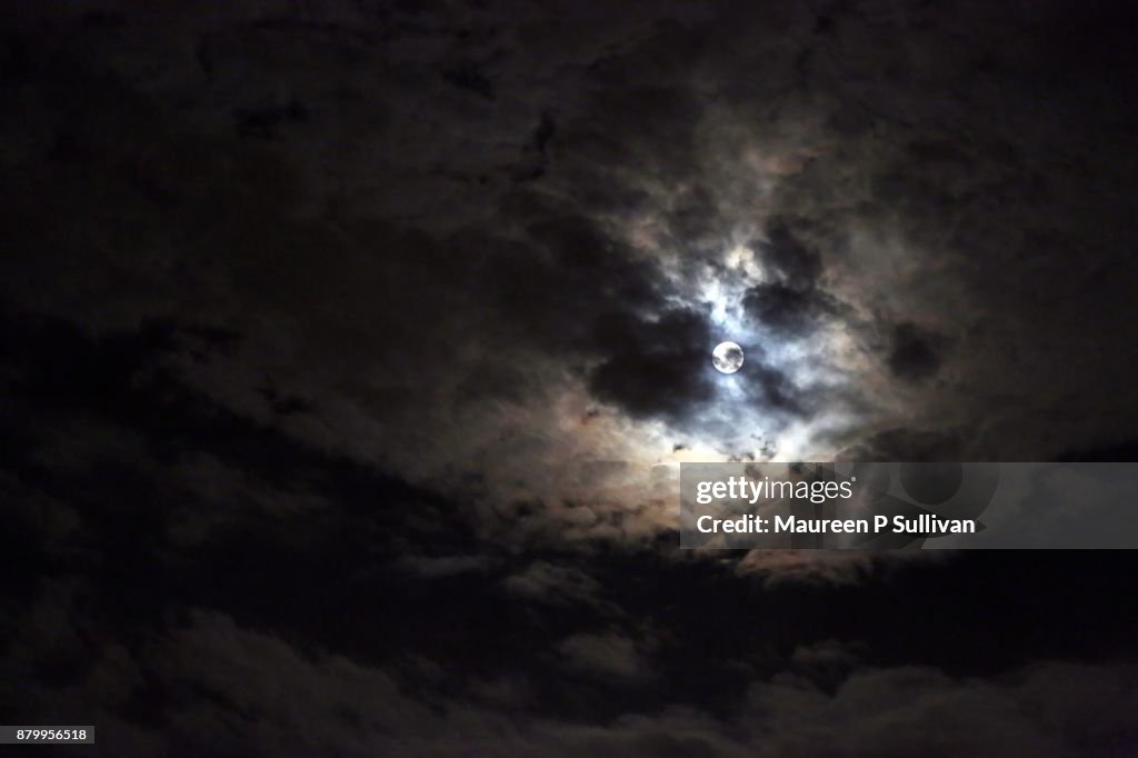 Full Moon Seen Through Clouds