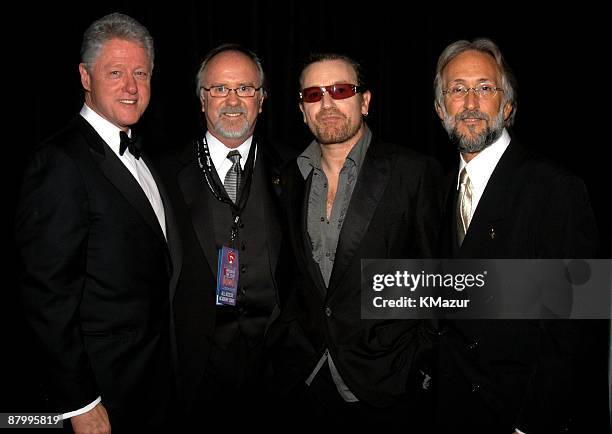 Former President Bill Clinton, Recording Academy Chairman of the Board Garth Fundis, Bono and Recording Academy President Neil Portnow