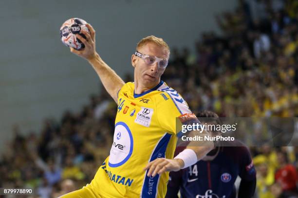 Karol Bielecki , during EHF Handball Champions League Group B match between KS Vive Tauron Kielce and Paris Saint-Germain Handball at Kielce, Poland,...