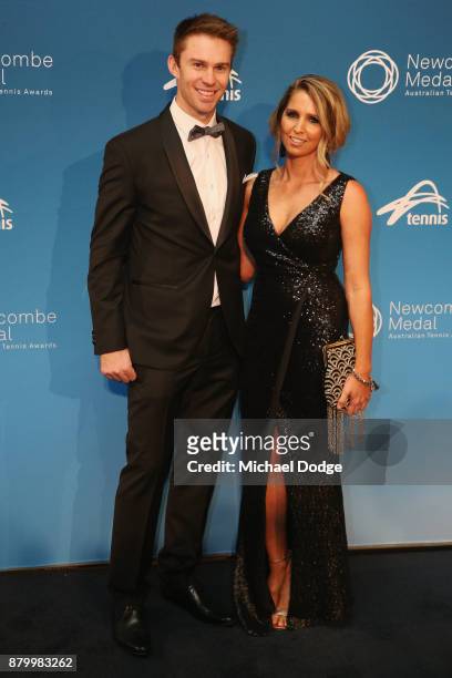 John Peers and Danielle Peers arrive at the 2017 Newcombe Medal at Crown Palladium on November 27, 2017 in Melbourne, Australia.