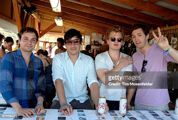 Daniel Rossen, Ed Droste, Chris Taylor and Christopher Bear of Grizzly Bear pose at Day Three of the Sasquatch! Music Festival at the Gorge...