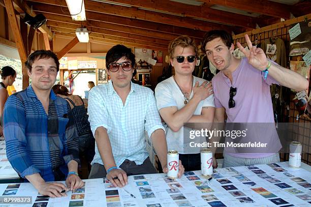 Daniel Rossen, Ed Droste, Chris Taylor and Christopher Bear of Grizzly Bear pose at Day Three of the Sasquatch! Music Festival at the Gorge...