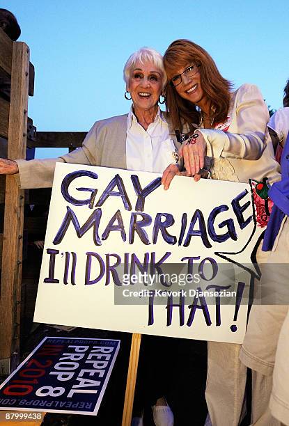 Actress/comedian Kathy Griffin and her mother Maggie Griffin attend a rally following the California Supreme Court's ruling to uphold Proposition 8,...