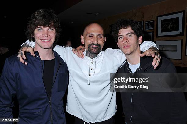 Actors Jake White, Robert LaSardo and Alex McIntosh arrive at Venice Magazine's "Venice Night at the Pantages Theatre" showing of "Dirty Dancing" at...