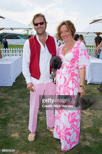 Lars von Bennigsen and Alice Temperley at the Cartier International Polo Match at Guards Polo Club on July 27, 2008 in Windsor, England.