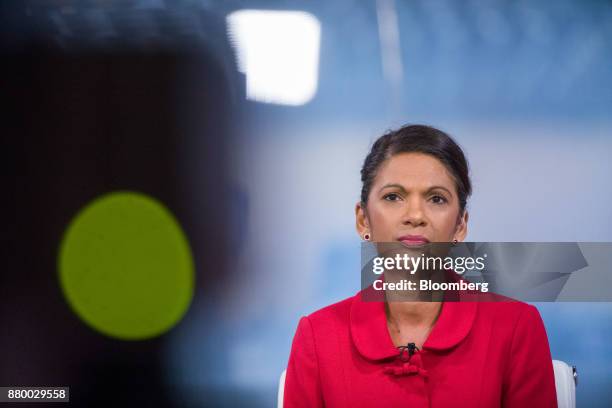 Gina Miller, founding partner of SCM Private LLP, pauses during a Bloomberg Television interview in London, U.K., on Monday, Nov. 27, 2017. Miller,...