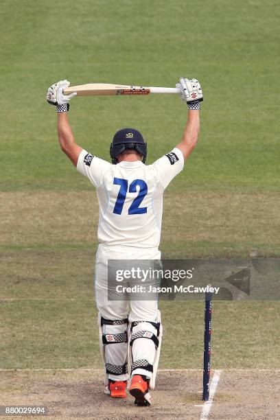 Stephen O'Keefe of NSW stretches during day four of the Sheffield Shield match between New South Wales and Victoria at North Sydney Oval on November...