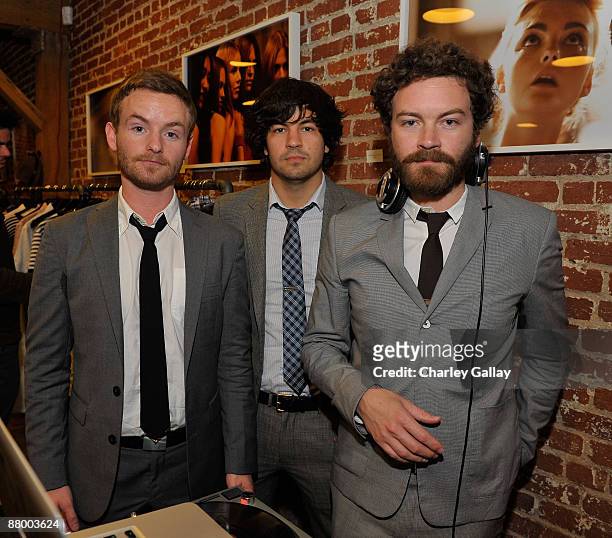 Brothers Chris Masterson, Jordy Masterson, and Confederacy co-owner Danny Masterson attend the GQ, Michael Bastian and Bradley Cooper hosted launch...