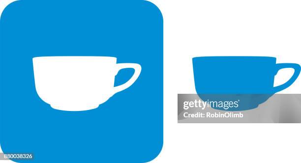 two blue teacup icons 5 - tea time stock illustrations