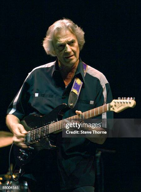 John McLaughlin performs live on stage with his band The 4th Dimension, at the Barbican Centre, London, UK on May 31 2008