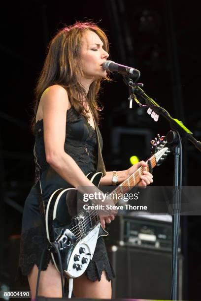 Susanna Hoffs of The Bangles performing live at the Cornbury Music Festival, Oxfordshire, UK on July 05 2008