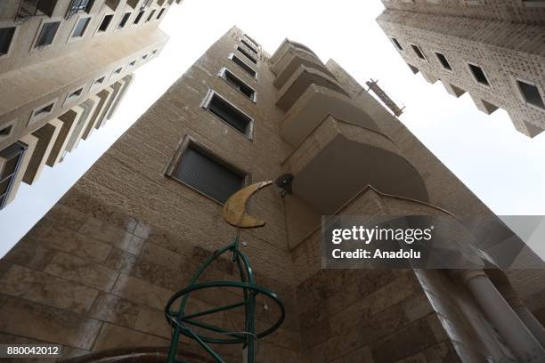 Buildings, hosting 138 Palestinians and under threat of the demolition, are seen in Kafr 'Aqab Municipality of Jerusalem in November 27, 2017. The...
