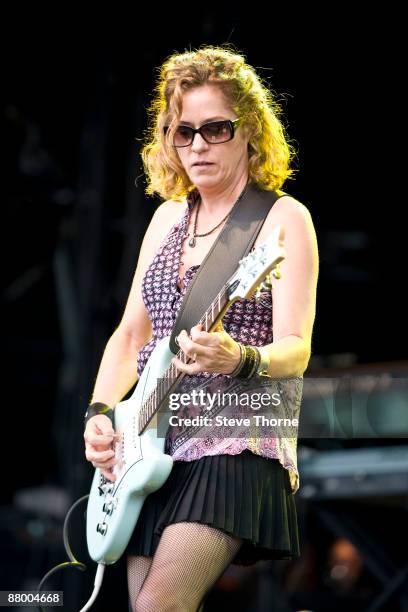 Vicki Peterson of The Bangles performing live at the Cornbury Music Festival, Oxfordshire, UK on July 05 2008
