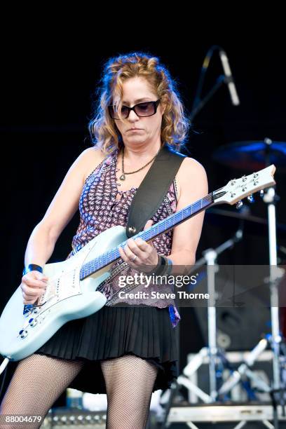 Vicki Peterson of The Bangles performing live at the Cornbury Music Festival, Oxfordshire, UK on July 05 2008