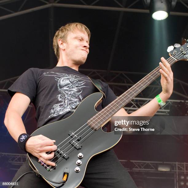 Kenneth Seil of Scar Symmetry performs live on stage at The Bloodstock Open Air Festival, Catton Hall, Derby, UK on August 17 2007.