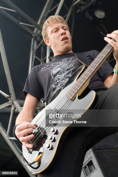 Kenneth Seil of Scar Symmetry performs live on stage at The Bloodstock Open Air Festival, Catton Hall, Derby, UK on August 17 2007.
