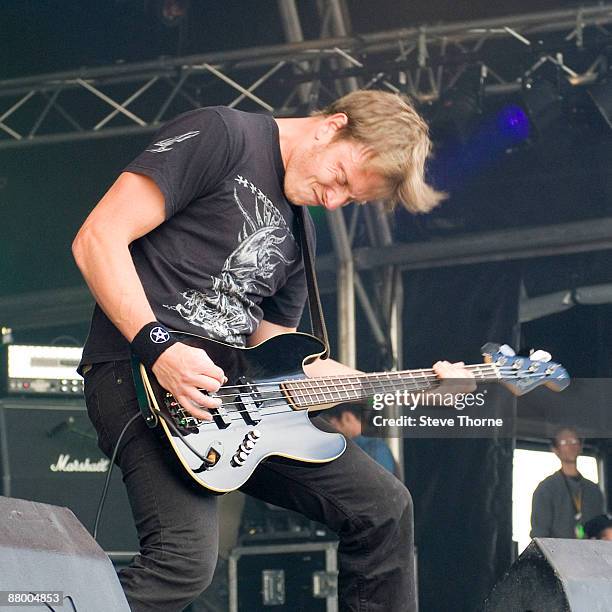 Kenneth Seil of Scar Symmetry performs live on stage at The Bloodstock Open Air Festival, Catton Hall, Derby, UK on August 17 2007.