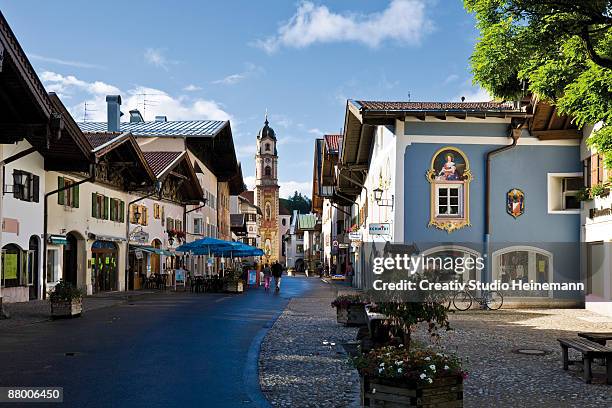 germany, bavaria, mittenwald, pedestrian area - fußgängerzone stock-fotos und bilder