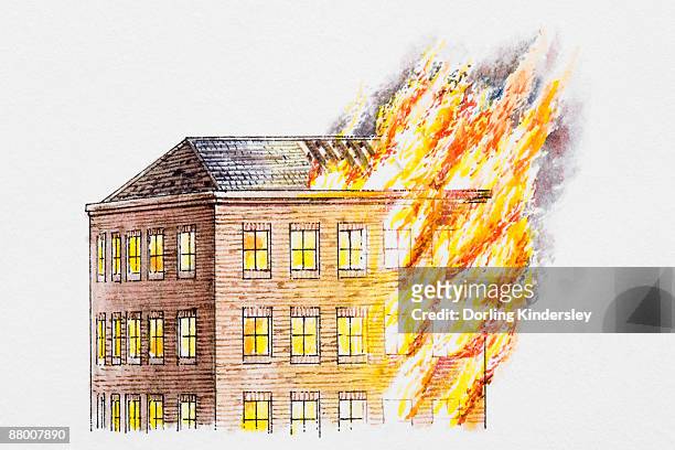 264 Burning Building High Res Illustrations - Getty Images