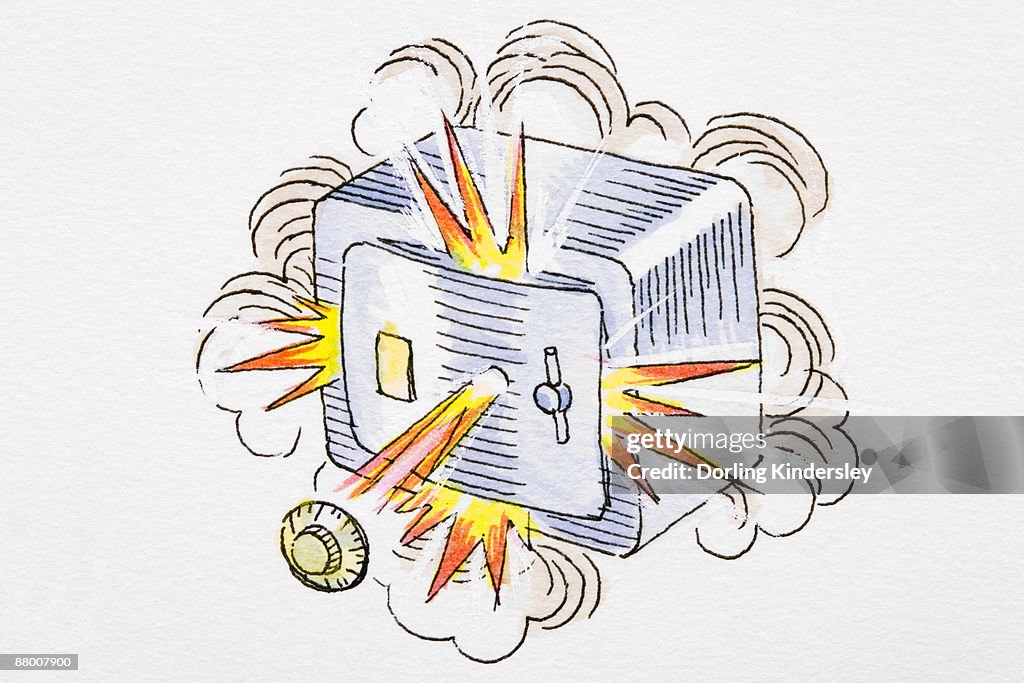 Exploding Safe High-Res Vector Graphic - Getty Images