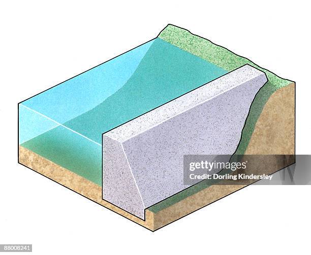 gravity dam - dam stock illustrations