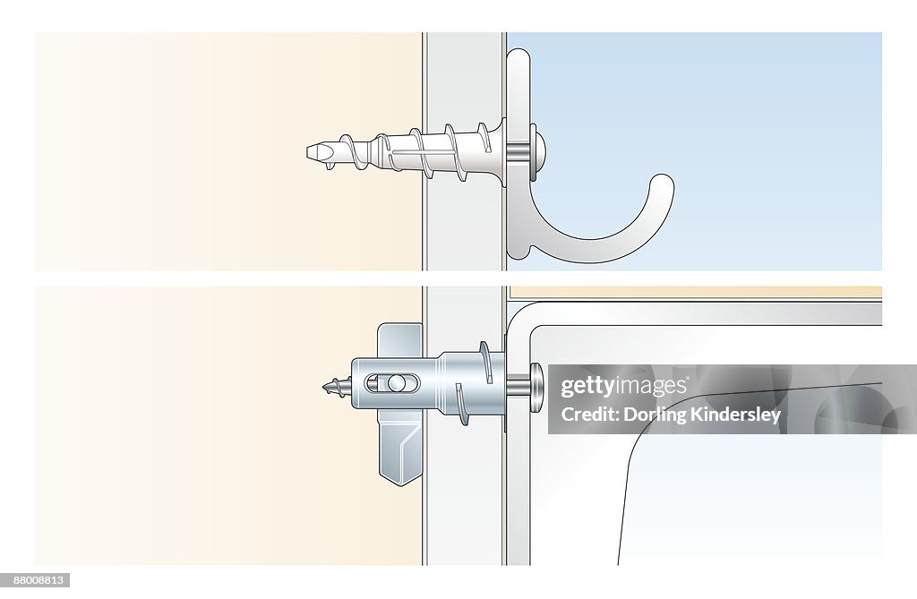 Toggle Fixing System Cross Section Digital Illustration Of Drivein Fixing And Metal Toggle ...