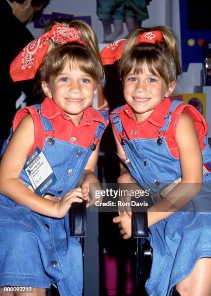 American actresses and twins Mary-Kate Olsen and Ashley Olsen attend the 12th Annual Video Software Dealers Association Convention and Expo on July...