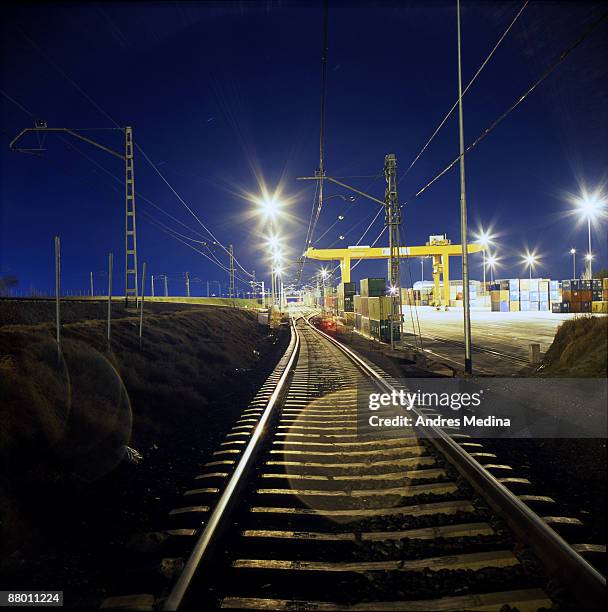 finding my destiny - train yard at night stock pictures, royalty-free photos & images