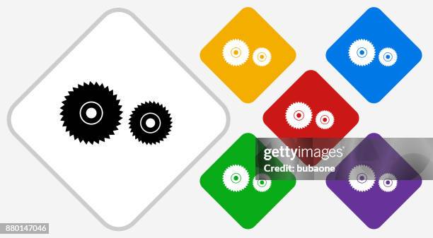 electric saw blade color diamond vector icon - diamond blade stock illustrations