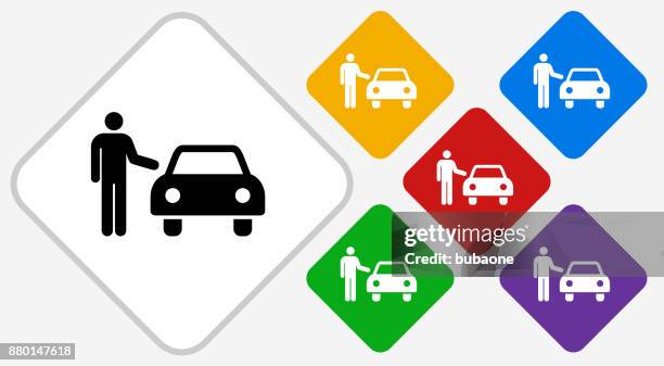 stockillustraties, clipart, cartoons en iconen met valet parking auto kleur diamond vector icon - parking valet