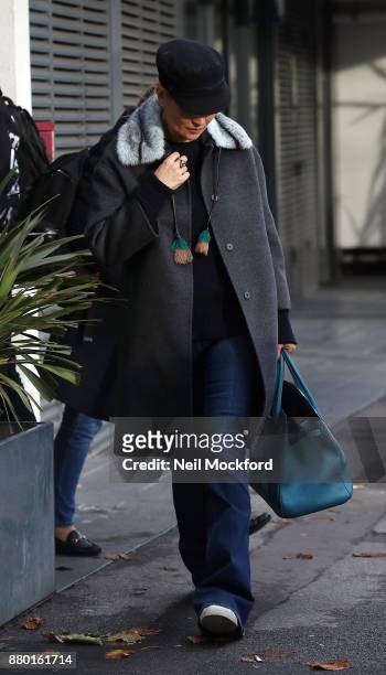 Kate Moss seen leaving the BANYA No.1 Russian Spa Club after spending 3 hours in there on November 27, 2017 in London, England.