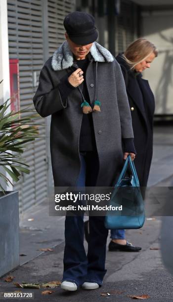 Kate Moss seen leaving the BANYA No.1 Russian Spa Club after spending 3 hours in there on November 27, 2017 in London, England.