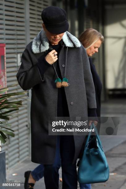 Kate Moss seen leaving the BANYA No.1 Russian Spa Club after spending 3 hours in there on November 27, 2017 in London, England.