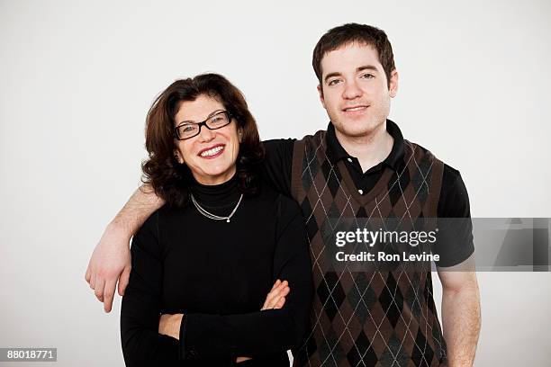 Mature woman and son, portrait