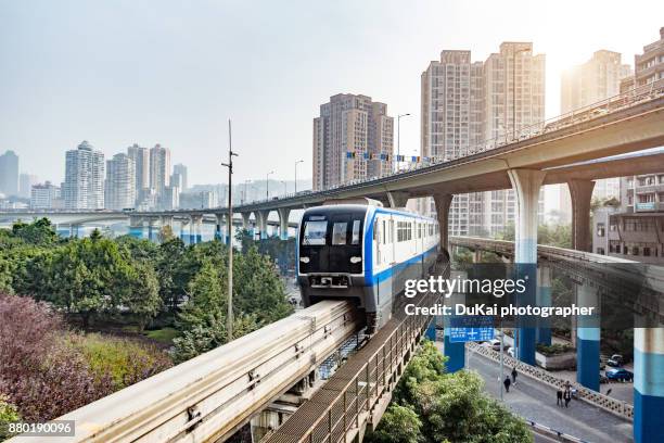 chongqing rail transit - lightrail stock pictures, royalty-free photos & images