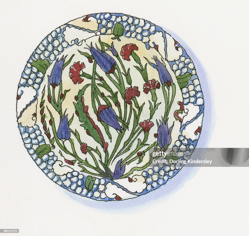 Illustration of ceramic Canakkale plate