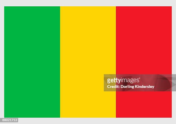 illustration of flag of mali, a tricolor of green, yellow, and red equal vertical stripes - mali stock illustrations