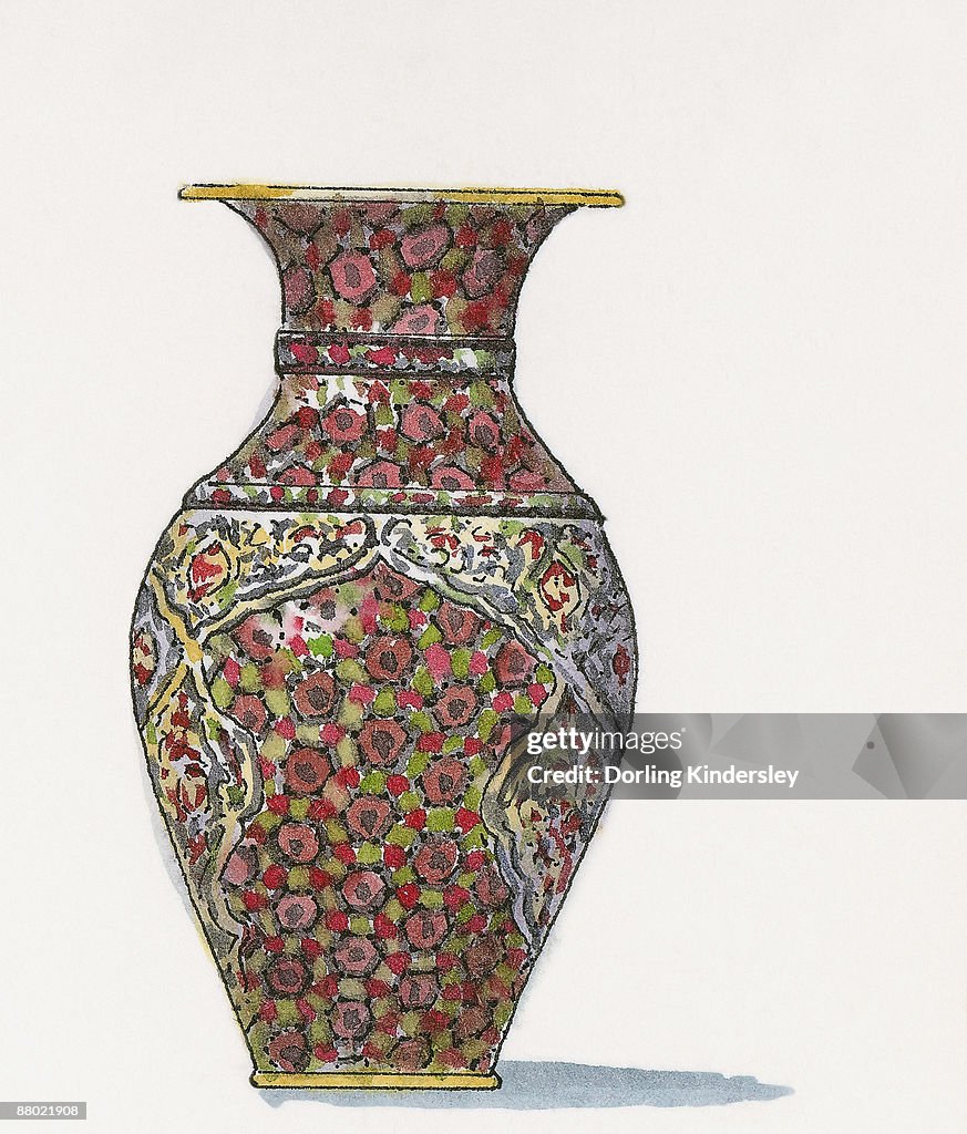 Illustration of traditional Iznik vase
