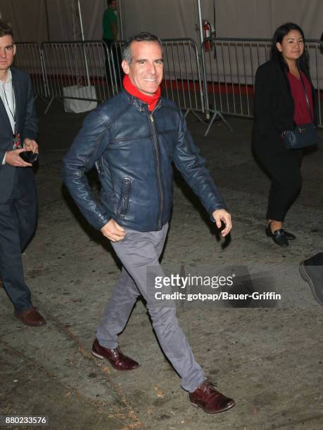 Eric Garcetti is seen arriving at 86th Annual Hollywood Christmas Parade on November 26, 2017 in Los Angeles, California.