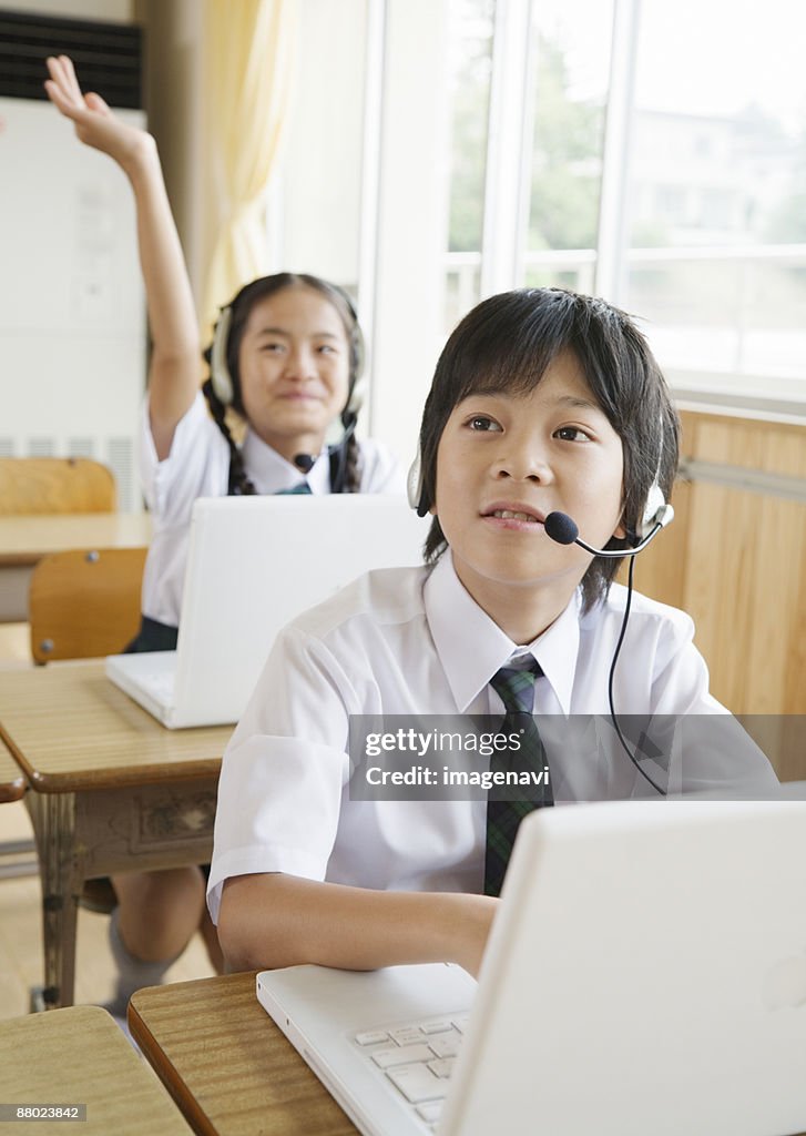 Elementary School Students Taking Computer Class High-Res Stock Photo ...