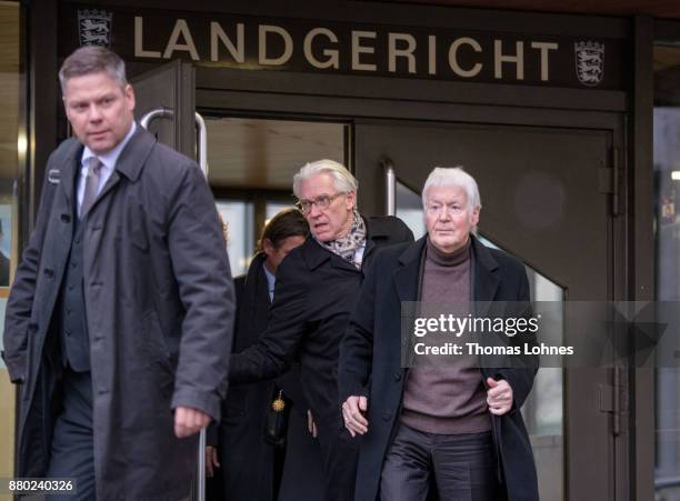 Anton Schlecker , founder of the now bankrupt German drugstore chain Schlecker, leaves after the last day of his trial and a verdict by the court on...