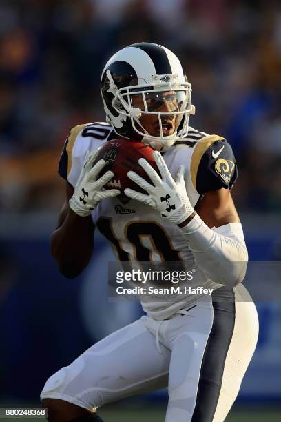 Pharoh Cooper of the Los Angeles Rams catches the ball on a punt return during the second half of a game against the New Orleans Saints at Los...