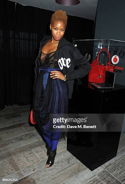 Actress Tolula Adeyemi attends the launch party of the new PPQ for Vodafone Netbook Bag, a limited edition Netbook Bag designed by PPQ exclusively...
