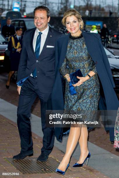 Queen Maxima of The Netherlands attends the Prince Bernhard Culture Foundation Award in the Muziekgebouw Aan't IJ on November 27, 2017 in Amsterdam,...