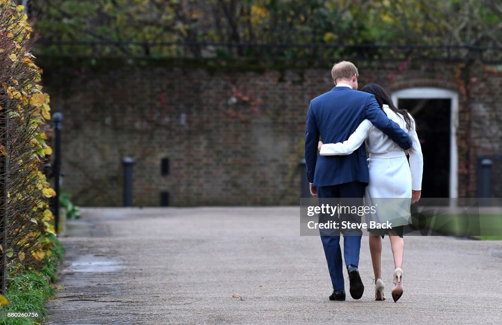 Prince Harry and actress Meghan Markle during an official photocall to announce their engagement