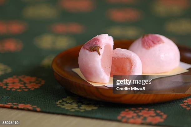 sakura steamed bun - japanese sweet stock-fotos und bilder