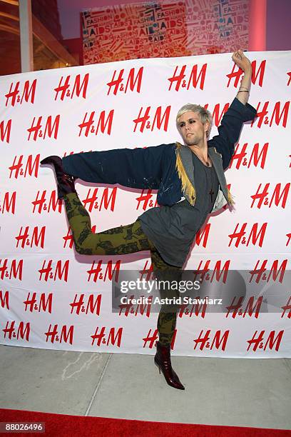 Singer Justin Tranter of Semi Precious Weapons attends the unveiling of the Fashion Against AIDS Collection at H&M Lexington Avenue May 27, 2009 in...