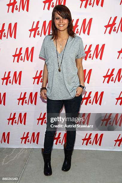 Television personality Kim Stolz attends the unveiling of the Fashion Against AIDS Collection at H&M Lexington Avenue May 27, 2009 in New York City.